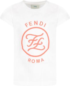White T-shirt With Logo For Girl