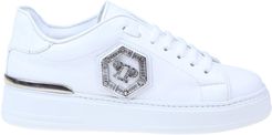 Lo-top Sneakers With Studs In White Leather