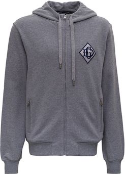 Zip-up Hoodie With Monogram Patch