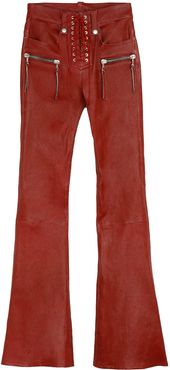 Vintage Leather Flared Trousers