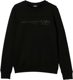 Black Sweatshirt With Frontal Press