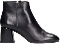 High Heels Ankle Boots In Black Leather