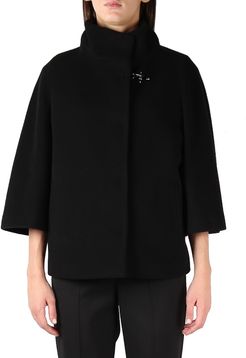 Virginia Black Short Coat In Blend Wool