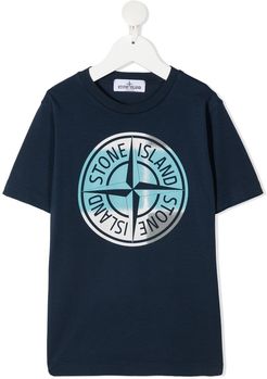 Blue Jersey T-shirt With Logo Print