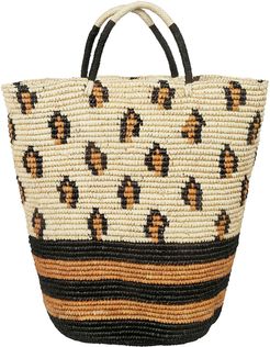 Patterned Detail Weaved Tote