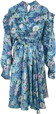 Floral Belted Ruffled Dress