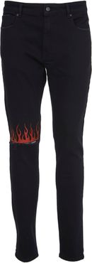 Black Jeans With Red Flames