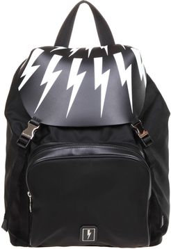 Neil Barret Fair-isla Thunderbolt Backpack In Black Nylon