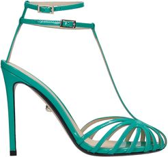 Stella 110 Sandals In Green Patent Leather