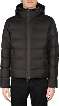 Down Jacket With Nylon Hood