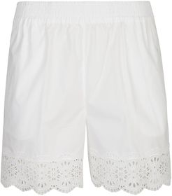 Ribbed Waist Perforated Shorts