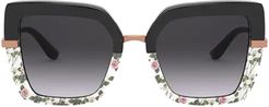 Dolce & Gabbana Dg4373 Top Black On Print Rose / Black Sunglasses
