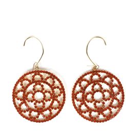 Orange Crystal Crochet Earrings