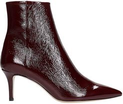 High Heels Ankle Boots In Bordeaux Patent Leather
