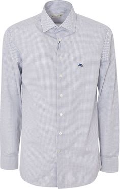 Checked Logo Embroidered Shirt