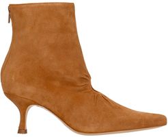Luna High Heels Ankle Boots In Brown Suede