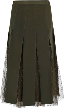 Lace Detail Pleated Skirt