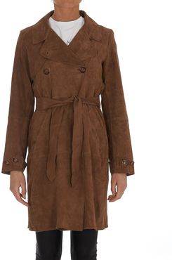 Suede Leather Trench