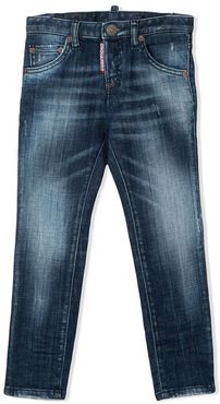 Blue Cotton-blend Slim-fit Jeans