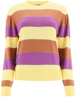 Striped Sweater With Crystals