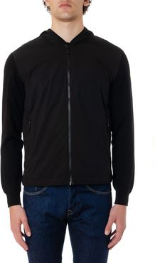 Black Cotton Sweatshirt With Zip