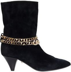 Futura 055 High Heels Ankle Boots In Black Suede