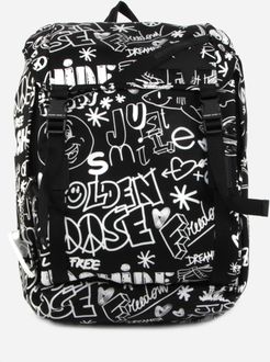 Nylon Backpack With All-over Contrasting Prints