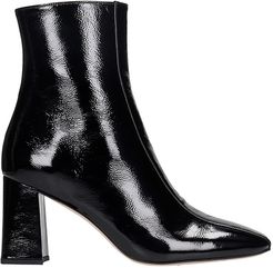 High Heels Ankle Boots In Black Patent Leather