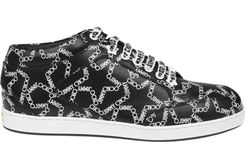 Miami Sneakers In Black Leather With Print