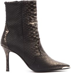 Condanet Black Scaled Leather Boots