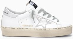 Hi Star Sneakers With Star And Heel Tab In Metallic Silver