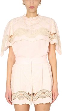 Embroidered Cape Top