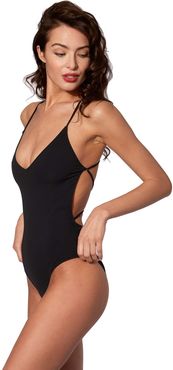 Black Ribbed One Piece #textured