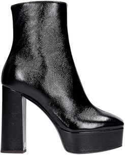 Morgana High Heels Ankle Boots In Black Leather