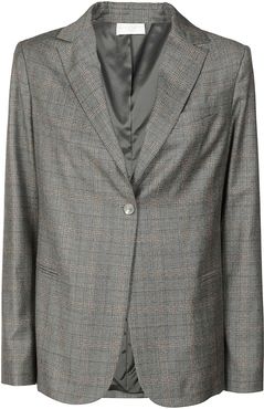 One Buttoned Check Blazer