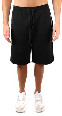 Black Cotton Logo-tape Track Shorts