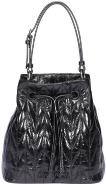 Shiny Calf Quilted Bucket Bag