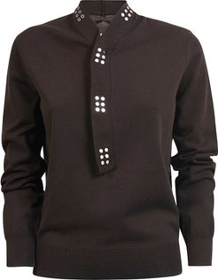 Placket Embellished Pullover