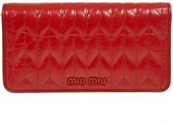 Embossed Logo Quilted Shoulder Bag