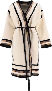 Reversible Shearling Coat With Inserts