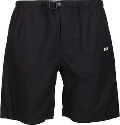 Black Cotton Track Shorts