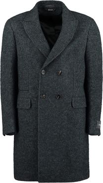 Wool Blend Double-breasted Coat