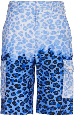 Blue Leopard Bermuda Shorts