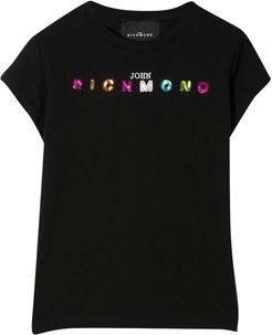 Black Teen T-shirt With Sequins
