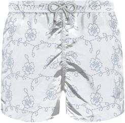 Embroidered Flowers Swim Shorts