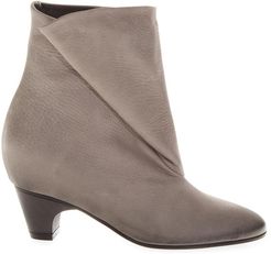 Taupe Folded Leather Boots