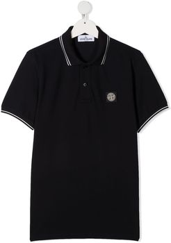Jersey Polo With Logo Patch