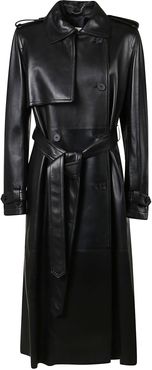 Belted Waist Double-breasted Coat