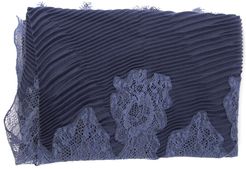 Blue Scarfe With Lace Insert