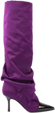 Violet Satin Boots